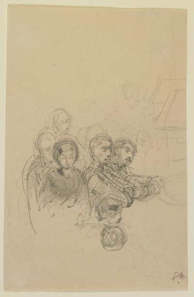 Groep reizigers, 1858 door James Abbott McNeill Whistler